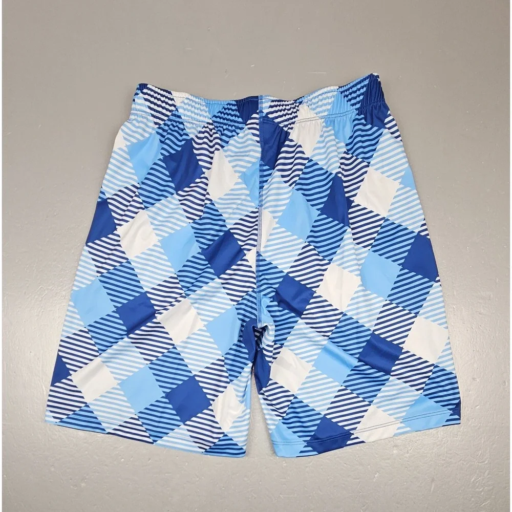 Loudmouth‎ Kansas City Royals Gym Shorts Mens Large Blue Plaid Baseball Sports